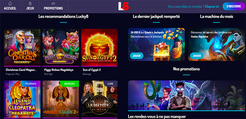 lucky8 casino en ligne jeux screenshot